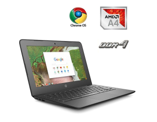БУ Нетбук HP ChromeBook 11A G6 EE / 11.6&quot; (1366x768) TN / AMD A4-9120C (2 ядра по 1.6 - 2.4 GHz) / 4 GB DDR4 / 16 GB eMMC / AMD Radeon R4 Graphics / WebCam / ChromeOS  из Европы