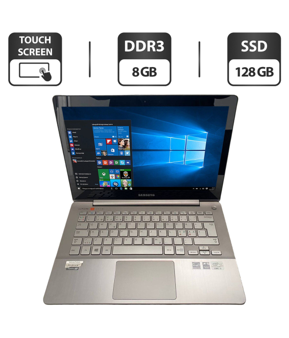 Ноутбук Б-класс Samsung NP740U3E / 13.3&quot; (1920x1080) TN Touch / Intel Core i5-3337U (2 (4) ядра по 1.8 - 2.7 GHz) / 8 GB DDR3 / 128 GB SSD / Intel HD Graphics 4000 / WebCam / HDMI - 1