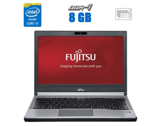 БУ Ноутбук Fujitsu Lifebook E736 / 13.3&quot; (1366x768) TN / Intel Core i5-6300U (2 (4) ядра по 2.4 - 3.0 GHz) / 8 GB DDR4 / 240 GB SSD / Intel HD Graphics 520 / WebCam / Дополнительный АКБ из Европы в Харкові
