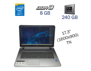 БУ Ноутбук Б-класс HP Pavilion 17-g015dx / 17.3&quot; (1600x900) TN / Intel Core i7-5500U (2 (4) ядра по 2.4 - 3.0 GHz) / 8 GB DDR3 / 240 GB SSD / Intel HD Graphics 5500 / WebCam / Windows 10 из Европы в Харкові