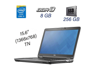 БУ Ноутбук Dell Latitude E6540 / 15.6&quot; (1366x768) TN / Intel Core i5-4310M (2 (4) ядра по 2.7 - 3.4 GHz) / 8 GB DDR3 / 256 GB SSD NEW / Intel HD Graphics 4600 / WebCam / DVD-RW / HDMI из Европы