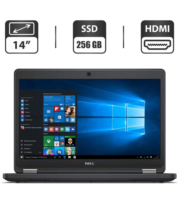 Ноутбук Б-класс Dell Latitude E5450 / 14&quot; (1600x900) TN / Intel Core i5-5300U (2 (4) ядра по 2.3 - 2.9 GHz) / 8 GB DDR3 / 256 GB SSD / Intel HD Graphics 5500 / WebCam / HDMI - 1