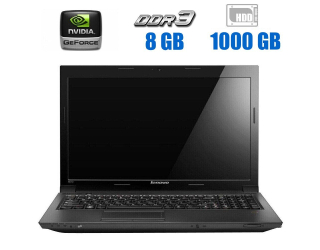 БУ Ноутбук Lenovo B570 / 15.6&quot; (1366x768) TN / Intel Core i3-2330M (2 (4) ядра по 2.2 GHz) / 8 GB DDR3 / 1000 GB HDD / nVidia GeForce 410M, 1 GB DDR3, 64-bit / WebCam из Европы в Харкові