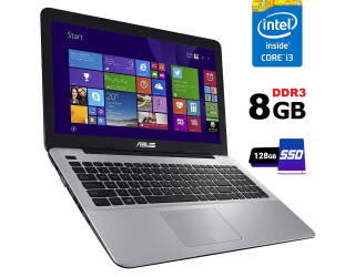 БУ Ноутбук Asus F555LAB / 15.6&quot; (1920x1080) TN / Intel Core i3-5010U (2 (4) ядра по 2.1 GHz) / 8 GB DDR3 / 128 GB SSD / Intel HD Graphics 5500 / WebCam / HDMI из Европы в Харькове