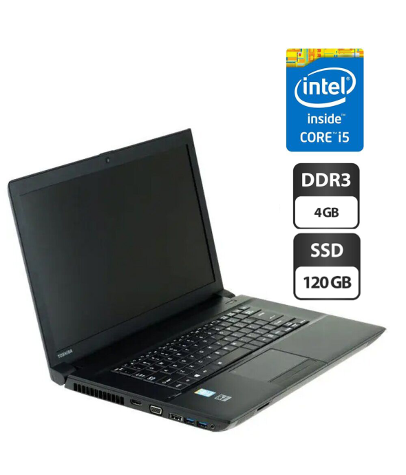 Ноутбук Toshiba Tecra A50-A / 15.6&quot; (1366x768) TN / Intel Core i5-4200M (2 (4) ядра по 2.5 - 3.1 GHz) / 4 GB DDR3 / 120 GB SSD / Intel HD Graphics 4600 / WebCam / DVD-ROM - 1