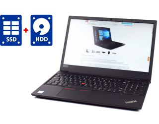 БУ Ноутбук Lenovo ThinkPad E580 / 15.6&quot; (1366x768) TN / Intel Core i3-7020U (2 (4) ядра по 2.3 GHz) / 8 GB DDR4 / 128 GB SSD + 500 GB HDD / Intel HD Graphics 620 / WebCam / Win 10 Pro из Европы в Харькове