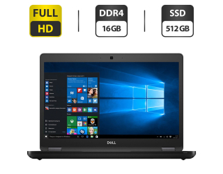 БУ Ноутбук Dell Latitude 5490 / 14&quot; (1920x1080) IPS / Intel Core i5-8350U (4 (8) ядра по 1.7 - 3.6 GHz) / 16 GB DDR4 / 512 GB SSD / Intel UHD Graphics 620 / WebCam / HDMI из Европы в Харкові