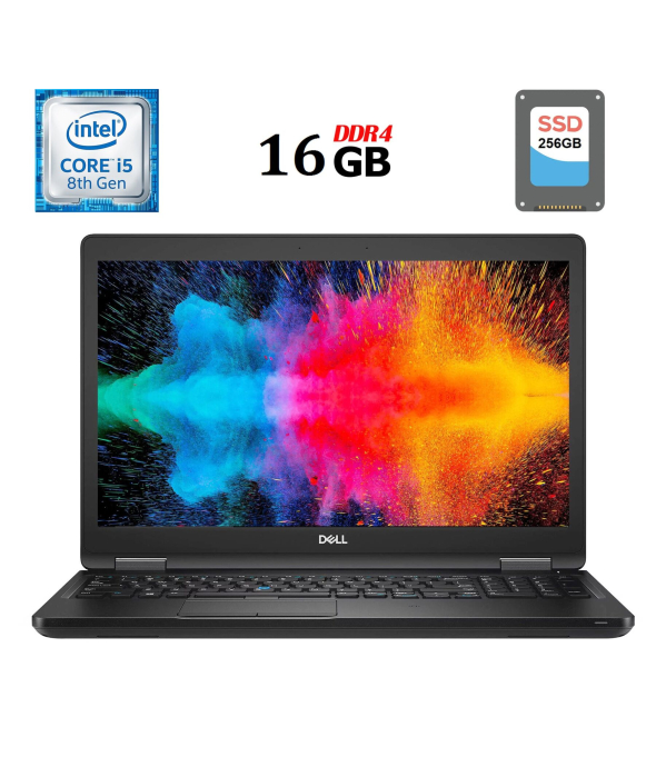 Ультрабук Dell Latitude 5590 / 15.6&quot; (1366x768) TN / Intel Core i5-8250U (4 (8) ядра по 1.6 - 3.4 GHz) / 16 GB DDR4 / 256 GB SSD / Intel UHD Graphics 620 / USB 3.1 / HDMI - 1