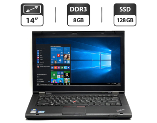 БУ Ноутбук Lenovo ThinkPad T430 / 14&quot; (1366x768) TN / Intel Core i5-3320M (2 (4) ядра по 2.6 - 3.3 GHz) / 8 GB DDR3 / 128 GB SSD / Intel HD Graphics 4000 / WebCam / DVD-ROM / VGA из Европы в Харькове