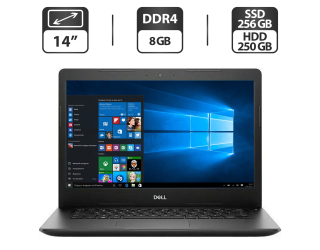 БУ Ноутбук Dell Latitude 3490 / 14&quot; (1366x768) TN / Intel Core i3-8130U (2 (4) ядра по 2.2 - 3.4 GHz) / 8 GB DDR4 / 256 GB SSD + 250 GB HDD / Intel UHD Graphics 620 / WebCam / HDMI из Европы в Харкові