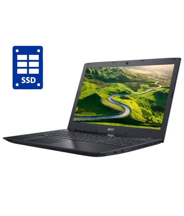 Ноутбук Acer Aspire E5-575-33BM / 15.6&quot; (1366x768) TN / Intel Core i3-7100U (2 (4) ядра по 2.4 GHz) / 8 GB DDR4 / 256 GB SSD / Intel HD Graphics 620 / WebCam / DVD-ROM / Win 10 Home - 1