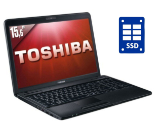 БУ Ноутбук Toshiba Satellite C660 / 15.6&quot; (1366x768) TN / Intel Pentium T4500 (2 ядра по 2.3 GHz) / 4 GB DDR3 / 120 GB SSD / Intel HD Graphics 1000 / WebCam из Европы в Харкові