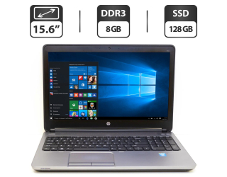 БУ Ноутбук Б-класс HP ProBook 450 G1 / 15.6&quot; (1366x768) TN / Intel Core i3-4000M (2 (4) ядра по 2.4 GHz) / 8 GB DDR3 / 128 GB SSD / Intel HD Graphic 4600 / WebCam / DVD-ROM / VGA из Европы в Харкові