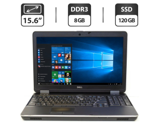 БУ Ноутбук Б-класс Dell Latitude E6540 / 15.6&quot; (1366x768) TN / Intel Core i5-4310M (2 (4) ядра по 2.7 - 3.4 GHz) / 8 GB DDR3 / 120 GB SSD / Intel HD Graphics 4600 / WebCam / DVD-ROM / VGA из Европы в Харькове