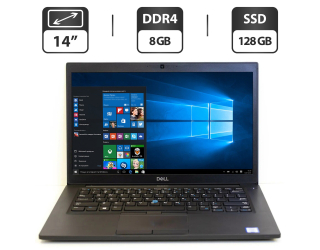 БУ Ультрабук Б-класс Dell Latitude 7490 / 14&quot; (1366x768) TN / Intel Core i5-7300U (2 (4) ядра по 2.6 - 3.5 GHz) / 8 GB DDR4 / 128 GB SSD / Intel UHD Graphics 620 / WebCam / HDMI из Европы в Харкові