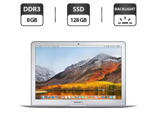 БУ Ультрабук Apple Macbook Air 13 2017 / 13.3&quot; (1440x900) TN / Intel Core i5-5350U (2 (4) ядра по 1.8 - 2.9 GHz) / 8 GB DDR3 / 128 GB SSD / Intel HD Graphics 6000 / WebCam / USB 3.0 / Silver  из Европы в Харькове