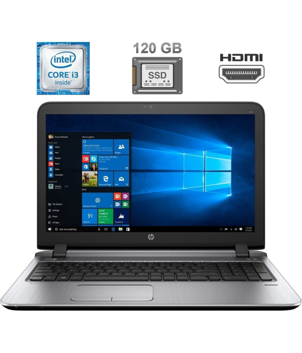 Ноутбук HP ProBook 450 G3 / 15.6&quot; (1366x768) TN / Intel Core i3-6006U (2 (4) ядра по 2.0 GHz) / 4 GB DDR4 / 120 GB SSD / Intel HD Graphics 520 / WebCam / HDMI - 1