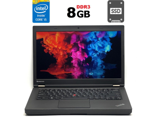 БУ Ноутбук Lenovo ThinkPad T440p / 14&quot; (1366x768) TN / Intel Core i5-4210M (2 (4) ядра по 2.6 - 3.2 GHz) / 8 GB DDR3 / 120 GB SSD / Intel HD Graphics 4600 / WebCam / DVD-ROM / miniDP из Европы в Харькове