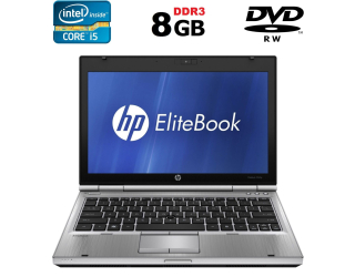 БУ Нетбук HP EliteBook 2560p / 12.5&quot; (1366x768) TN / Intel Core i5-2520M (2 (4) ядра по 2.5 - 3.2 GHz) / 8 GB DDR3 / 500 GB HDD / Intel HD Graphics 3000 / DVD-ROM / Усиленный АКБ из Европы в Харкові
