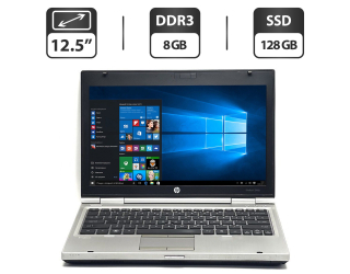 БУ Нетбук HP EliteBook 2560p / 12.5&quot; (1366x768) TN / Intel Core i5-2520M (2 (4) ядра по 2.5 - 3.2 GHz) / 8 GB DDR3 / 128 GB SSD / Intel HD Graphics 3000 / DVD-ROM / VGA из Европы в Харкові