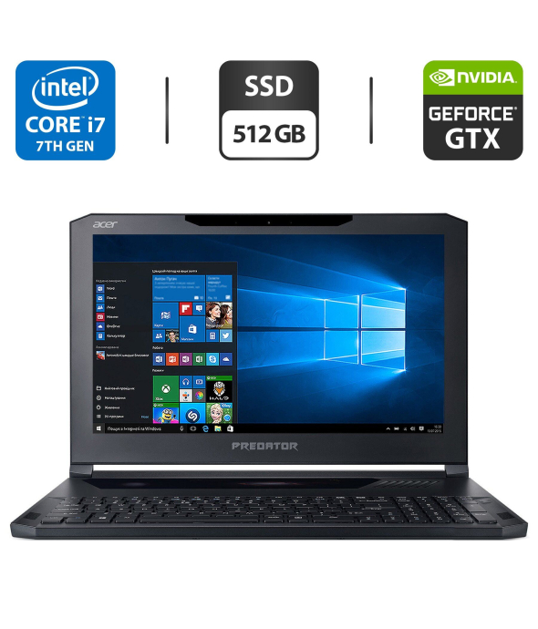 Игровой ноутбук Б-класс Acer Predator Triton 700 PT715-51 / 15.6&quot; (1920x1080) IPS / Intel Core i7-7700HQ (4 (8) ядра по 2.8 - 3.8 GHz) / 16 GB DDR4 / 512 GB SSD / nVidia GeForce GTX 1080, 8 GB GDDR5X, 256-bit / WebCam / HDMI - 1