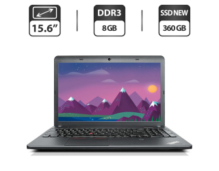 БУ Ноутбук Б-класс Lenovo ThinkPad E540 / 15.6&quot; (1366x768) TN / Intel Core i3-4000M (2 (4) ядра по 2.4 GHz) / 8 GB DDR3 / 360 GB SSD NEW / Intel HD Graphics 4600 / WebCam / DVD-ROM / VGA / Windows 10 Pro из Европы в Харкові