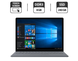 БУ Ультрабук Microsoft Surface Laptop 2 1769 / 13.5&quot; (2256x1504) IPS Touch / Intel Core i5-8250U (4 (8) ядра по 1.6 - 3.4 GHz) / 8 GB DDR3 / 240 GB SSD / Intel UHD Graphics 620 / WebCam / HDMI из Европы в Харькове
