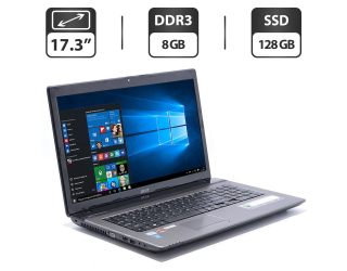 БУ Ноутбук Acer Aspire 7750G / 17.3&quot; (1366x768) TN / Intel Core i5-2410M (2 (4) ядра по 2.3 - 2.9 GHz) / 8 GB DDR3 / 128 GB SSD / Intel HD Graphics 3000 / WebCam / VGA из Европы в Харькове