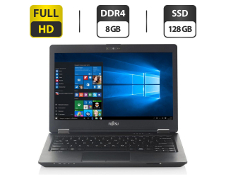 БУ Нетбук Б-класс Fujitsu LifeBook U727 / 12.5&quot; (1920x1080) IPS / Intel Core i5-7200U (2 (4) ядра по 2.5 - 3.1 GHz) / 8 GB DDR4 / 128 GB SSD / Intel HD Graphics 620 / WebCam / DisplayPort из Европы в Харкові