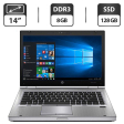Ноутбук HP EliteBook 8470p / 14" (1366x768) TN / Intel Core i5-2520M (2 (4) ядра по 2.5 - 3.2 GHz) / 8 GB DDR3 / 128 GB SSD / Intel HD Graphics 4000 / WebCam / DVD-ROM / VGA - 1
