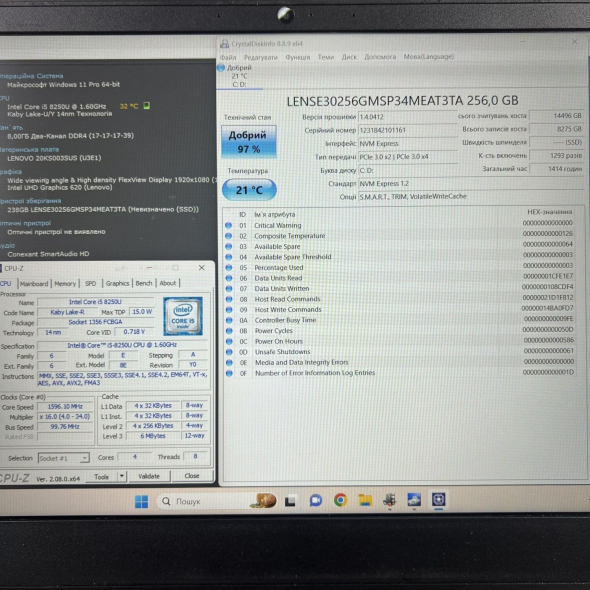 Ноутбук Б-класс Lenovo ThinkPad E580 / 15.6&quot; (1920x1080) IPS / Intel Core i5-8250U (4 (8) ядра по 1.6 - 3.4 GHz) / 8 GB DDR4 / 256 GB SSD / Intel UHD Graphics 620 / WebCam / HDMI / USB 3.0 - 7