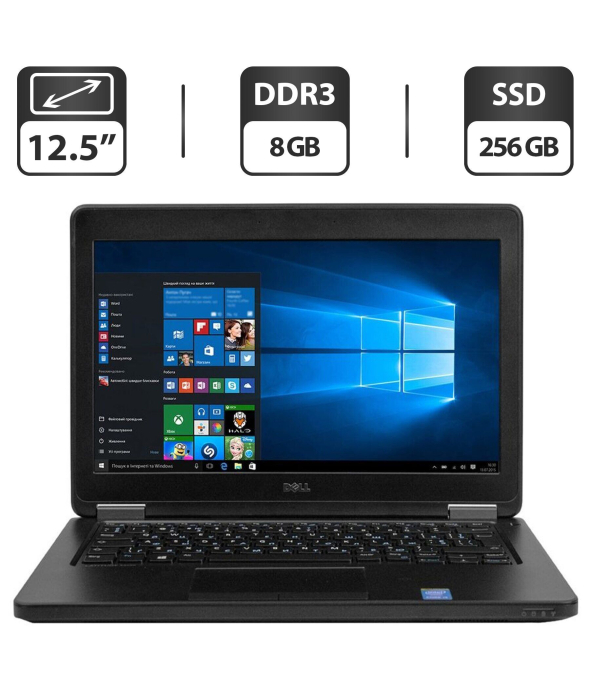 Нетбук Б-класс Dell Latitude E5250 / 12.5&quot; (1366x768) TN / Intel Core i5-5300U (2 (4) ядра по 2.3 - 2.9 GHz) / 8 GB DDR3 / 256 GB SSD / Intel HD Graphics 5500 / HDMI - 1