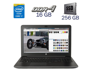 БУ Рабочая станция HP ZBook 15 G3 / 15.6&quot; (1920x1080) TN / Intel Core i7-6700HQ (4 (8) ядра по 2.6 - 3.5 GHz) / 16 GB DDR4 / 256 GB SSD / nVidia Quadro M1000M, 2 GB GDDR5, 128-bit / WebCam / Windows 10 PRO Lic из Европы в Харкові