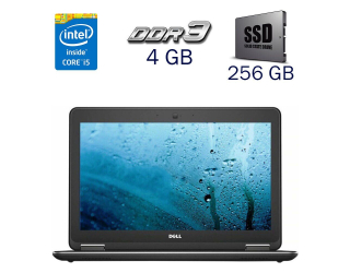 БУ Ноутбук Б-класс Dell Latitude E7240 / 12.5&quot; (1366x768) TN / Intel Core i5-4300U (2 (4) ядра по 1.9 - 2.9 GHz) / 4 GB DDR3 / 256 GB SSD / Intel HD Graphics 4400 / NO WebCam из Европы в Харькове