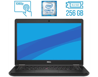 БУ Ноутбук Dell Latitude 5480 / 14&quot; (1920x1080) IPS Touch / Intel Core i5-7200U (2 (4) ядра по 2.5 - 3.1 GHz) / 8 GB DDR4 / 256 GB SSD M.2 / Intel HD Graphics 620 / WebCam / Fingerprint / USB 3.1 / HDMI / Windows 10 лицензия из Европы в Харкові
