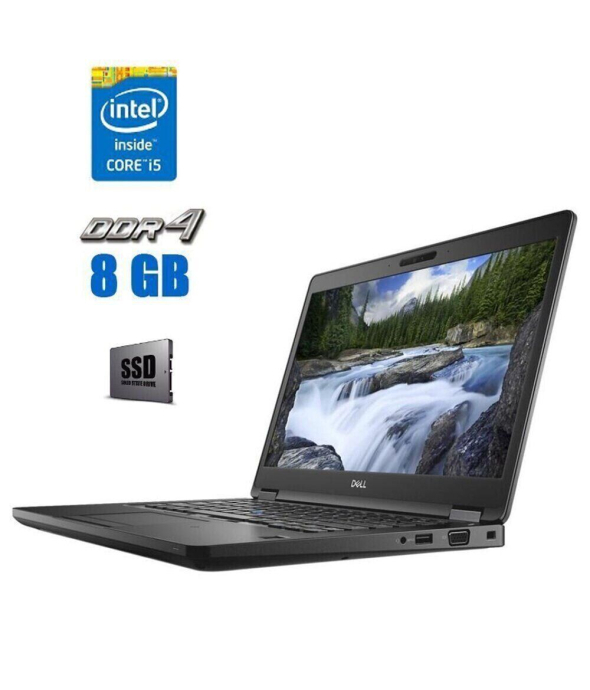 Ноутбук Dell Latitude E5490 / 14&quot; (1920x1080) IPS / Intel Core i5-8250U (4 (8) ядра по 1.6 - 3.4 GHz) / 8 GB DDR4 / 120 GB SSD / Intel UHD Graphics 620 / WebCam - 1
