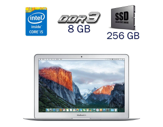 БУ Ультрабук Б-класс Apple MacBook Air A1466 / 13.3&quot; (1440x900) IPS / Intel Core i7-5650U (2 (4) ядра по 2.2 - 3.1 GHz) / 8 GB DDR3 / 256 GB SSD / Intel HD Graphics 6000 / WebCam + Беспроводная мышка из Европы в Харькове