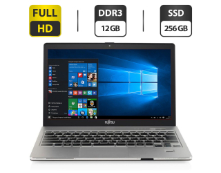 БУ Ноутбук Fujitsu LifeBook S904 / 13.3&quot; (1920x1080) IPS Touch / Intel Core i5-4300U (2 (4) ядра по 1.9 - 2.9 GHz) / 12 GB DDR3 / 256 GB SSD / Intel HD Graphics 4400 / WebCam / HDMI / Windows 10 Pro из Европы в Харькове
