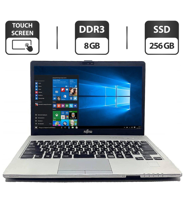 Ультрабук Б-класс Fujitsu LifeBook S935 / 13.3&quot; (1920x1080) IPS Touch / Intel Core i5-5300U (2 (4) ядра 2.3 - 2.9 GHz) / 8 GB DDR3 / 256 GB SSD / Intel HD Graphics 5500 / WebCam / VGA / Windows 10 Pro - 1
