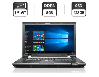 БУ Ноутбук Б-класс Lenovo ThinkPad L520 / 15.6&quot; (1366x768) TN / Intel Core i5-2410M (2 (4) ядра по 2.3 - 2.9 GHz) / 8 GB DDR3 / 128 GB SSD / Intel HD Graphics 3000 / VGA из Европы в Харькове