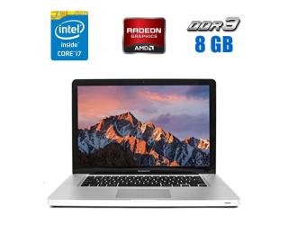 БУ Ноутбук Apple MacBook Pro A1286 / 15.4&quot; (1680x1050) TN / Intel Core i7-2860QM (4 (8) ядра по 2.5 - 3.6 GHz) / 8 GB DDR3 / 256 GB SSD / AMD Radeon HD 6770M, 1 GB GDDR5, 128-bit / WebCam из Европы в Харкові