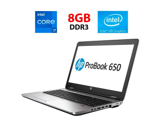 БУ Ноутбук HP ProBook 650 G1 / 15.6&quot; (1920x1080) TN / Intel Core i7-4800MQ (4 (8) ядра по 2.7 - 3.7 GHz) / 8 GB DDR3 / 256 GB SSD / Intel HD Graphics 4600 / WebCam из Европы в Харькове