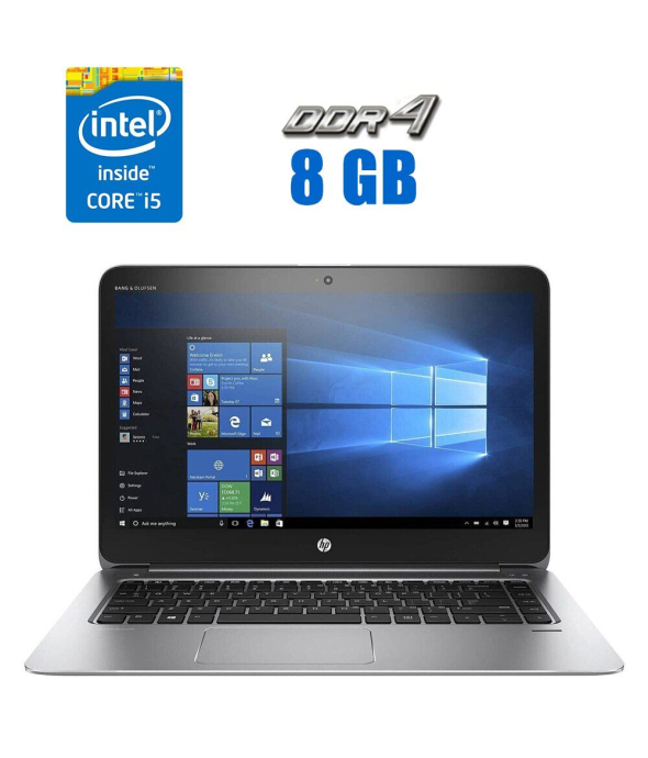 Ноутбук HP EliteBook 1040 G3 / 14&quot; (2560x1440) IPS Touch / Intel Core i5-6200U (2 (4) ядра по 2.3 - 2.8 GHz) / 8 GB DDR4 / 240 GB SSD / Intel HD Graphics 520 / WebCam - 1