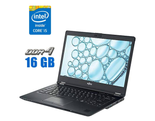 БУ Ноутбук Fujitsu Lifebook U7410 / 14&quot; (1920x1080) IPS / Intel Core i5-10210U (4 (8) ядра по 1.6 - 4.2 GHz) / 16 GB DDR4 / 480 GB SSD / Intel UHD Graphics / WebCam  из Европы в Харкові