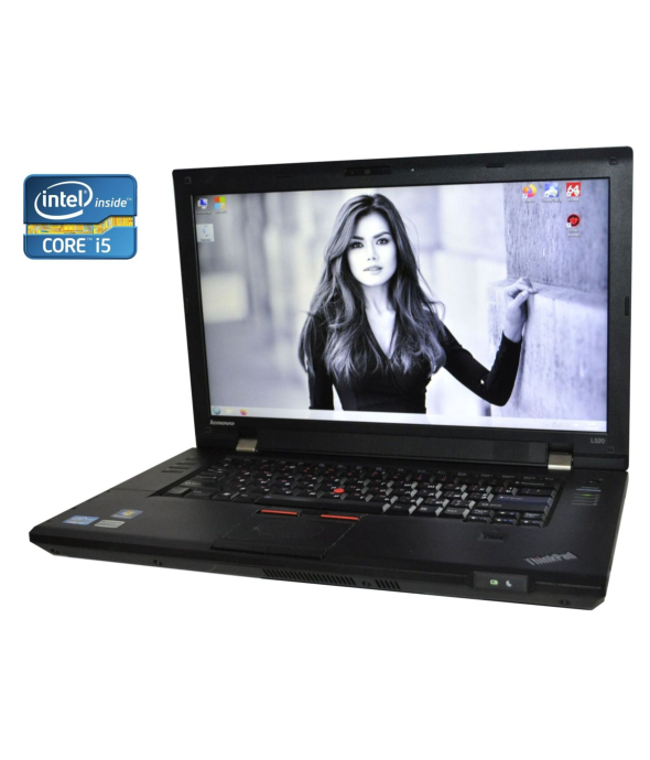 Ноутбук A-класс Lenovo ThinkPad L520 / 15.6&quot; (1366x768) TN / Intel Core i5-2410M (2 (4) ядра по 2.3 - 2.9 GHz) / 4 GB DDR3 / 128 GB SSD / Intel HD Graphics 3000 / WebCam / DVD-RW / Win 10 Pro - 1