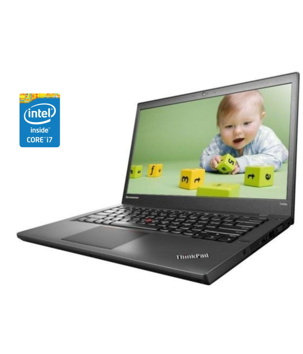 Ноутбук А-класс Lenovo ThinkPad T440p / 14&quot; (1366x768) TN / Intel Core i7-4600M (2 (4) ядра по 2.9 - 3.6 GHz) / 8 GB DDR3 / 240 GB SSD / Intel HD Graphics 4600 / WebCam / DVD-RW / Win 10 Pro - 1