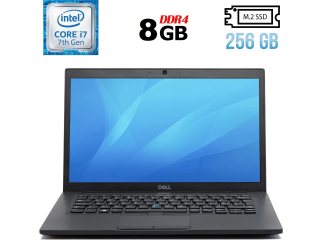 БУ Ноутбук Б-класс Dell Latitude 7490 / 14&quot; (1366x768) TN / Intel Core i7-7600U (2 (4) ядра по 2.8 - 3.9 GHz) / 8 GB DDR4 / 256 GB SSD M.2 / Intel HD Graphics 620 / WebCam / USB 3.1 / HDMI / Windows 10 лицензия из Европы