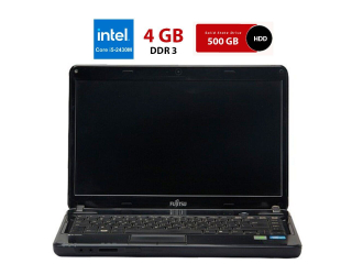 БУ Ноутбук Б-класс Fujitsu LifeBook LH531 / 14&quot; (1366x768) TN / Intel Core i5-2430M (2 (4) ядра по 2.4 - 3.0 GHz) / 4 GB DDR3 / 500 GB HDD / Intel HD Graphics 3000 / WebCam / Без батареи из Европы в Харькове
