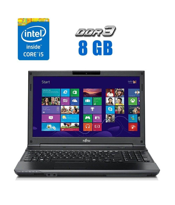Ноутбук Fujitsu LifeBook AH532 / 15.6&quot; (1366x768) TN / Intel Core i5-3210M (2 (4) ядра по 2.5 - 3.1 GHz) / 8 GB DDR3 / 480 GB SSD / Intel HD Graphics 4000 / WebCam - 1