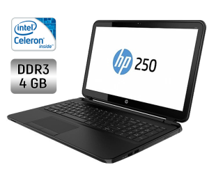 БУ Ноутбук HP 250 G5 / 15.6&quot; (1366x768) TN / Intel Celeron N3060 (2 ядра по 1.6 - 2.48 GHz) / 4 GB DDR3 / 128 GB SSD / Intel HD Graphics 400 / WebCam / DVD-RW из Европы в Харкові